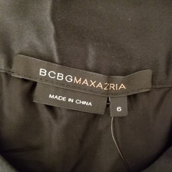 BCBG MaxAzria Black Silk Mini‎ Skirt Size 6 - Picture 3 of 9
